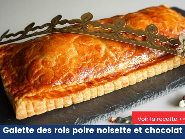 Galette des rois poire noisette et chocolat